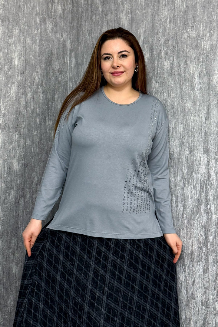 MPL Kadın Önü Ve Kolları Taş İşlemeli Bluz 002 - Tezonapa