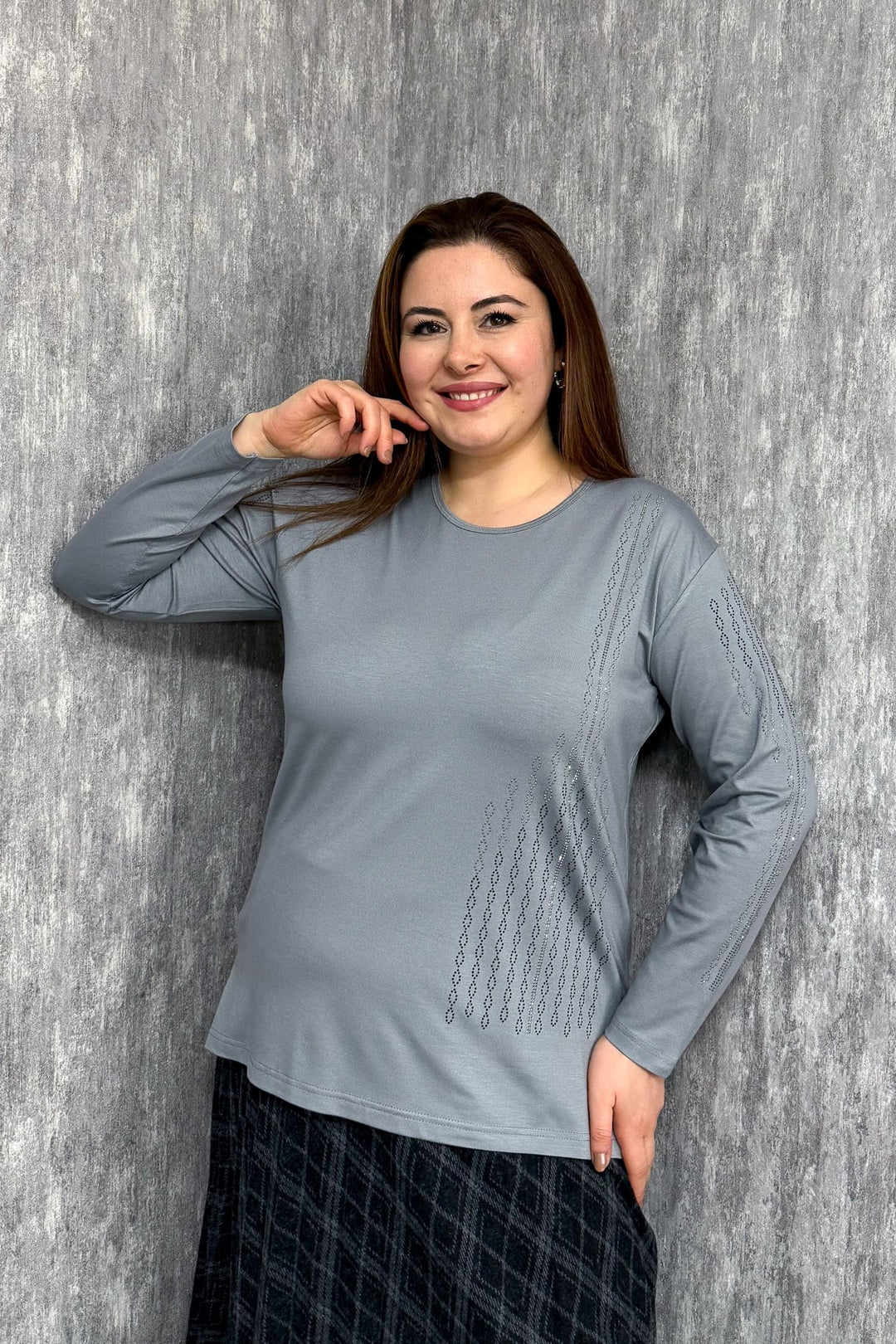 MPL Kadın Önü Ve Kolları Taş İşlemeli Bluz 002 - Tezonapa