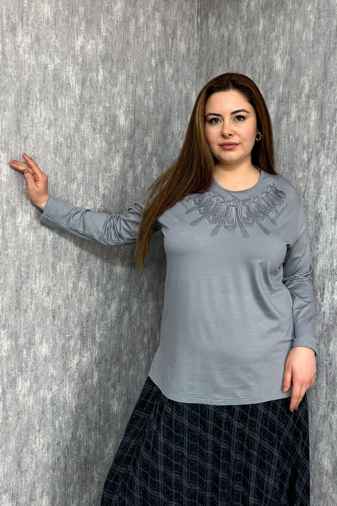 MPL Kadın Taşlı Nakışlı Bluz 004 - Wylie
