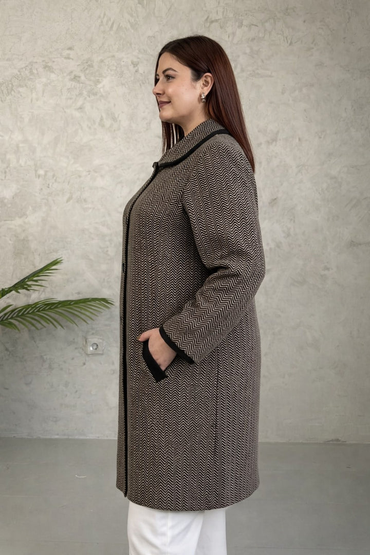 MPL Woman Zigzag Pattern Long Cardigan - Walkden