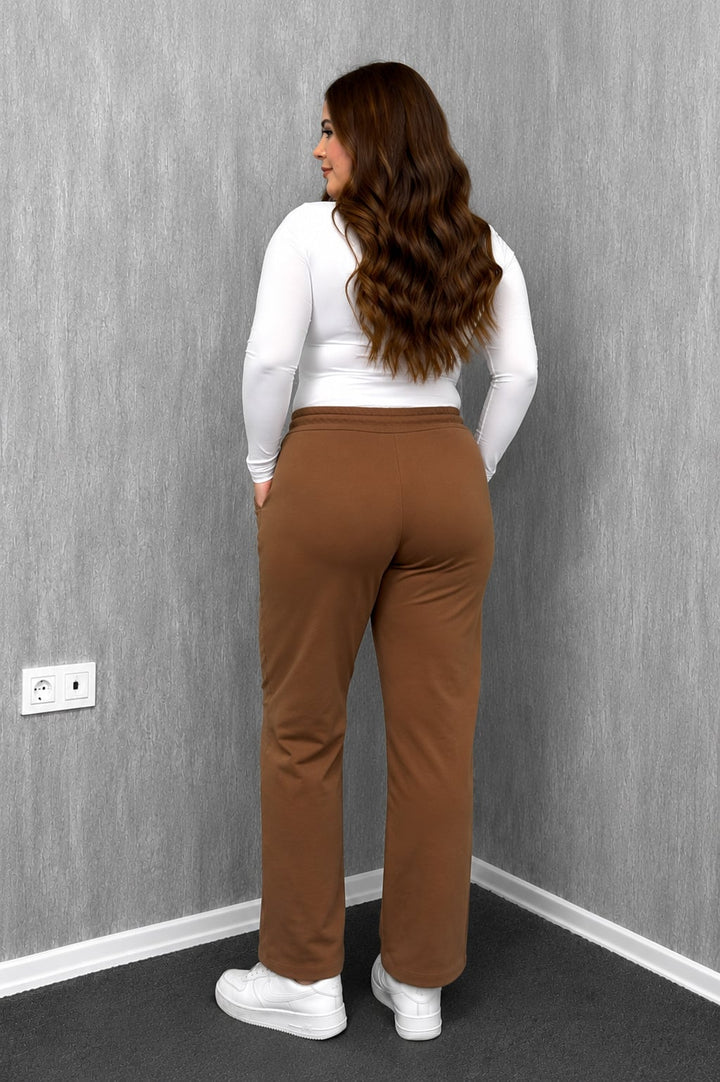 MPL Kadın Büyük Beden Paça Penslı Bilek Boy Modal Pantolon 7551 - Camarillo