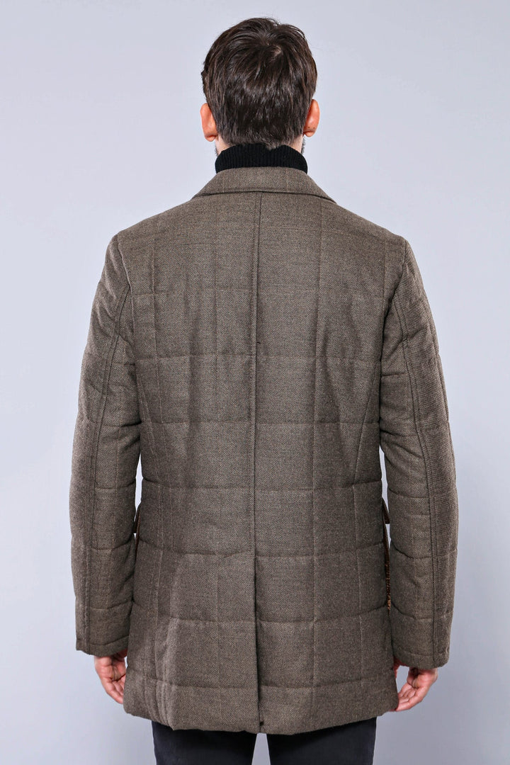 WSS Bag Pocket Quilting With Zipper Beige Coat- - Derby
