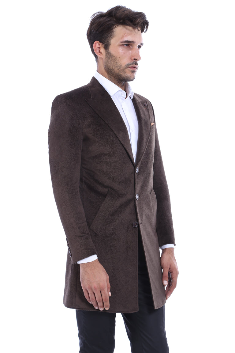 WSS Peak Lapel Brown Men Coat  - Wolfsburg