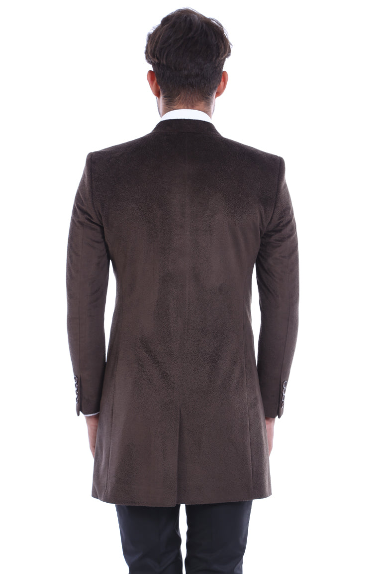WSS Peak Lapel Brown Men Coat  - Wolfsburg