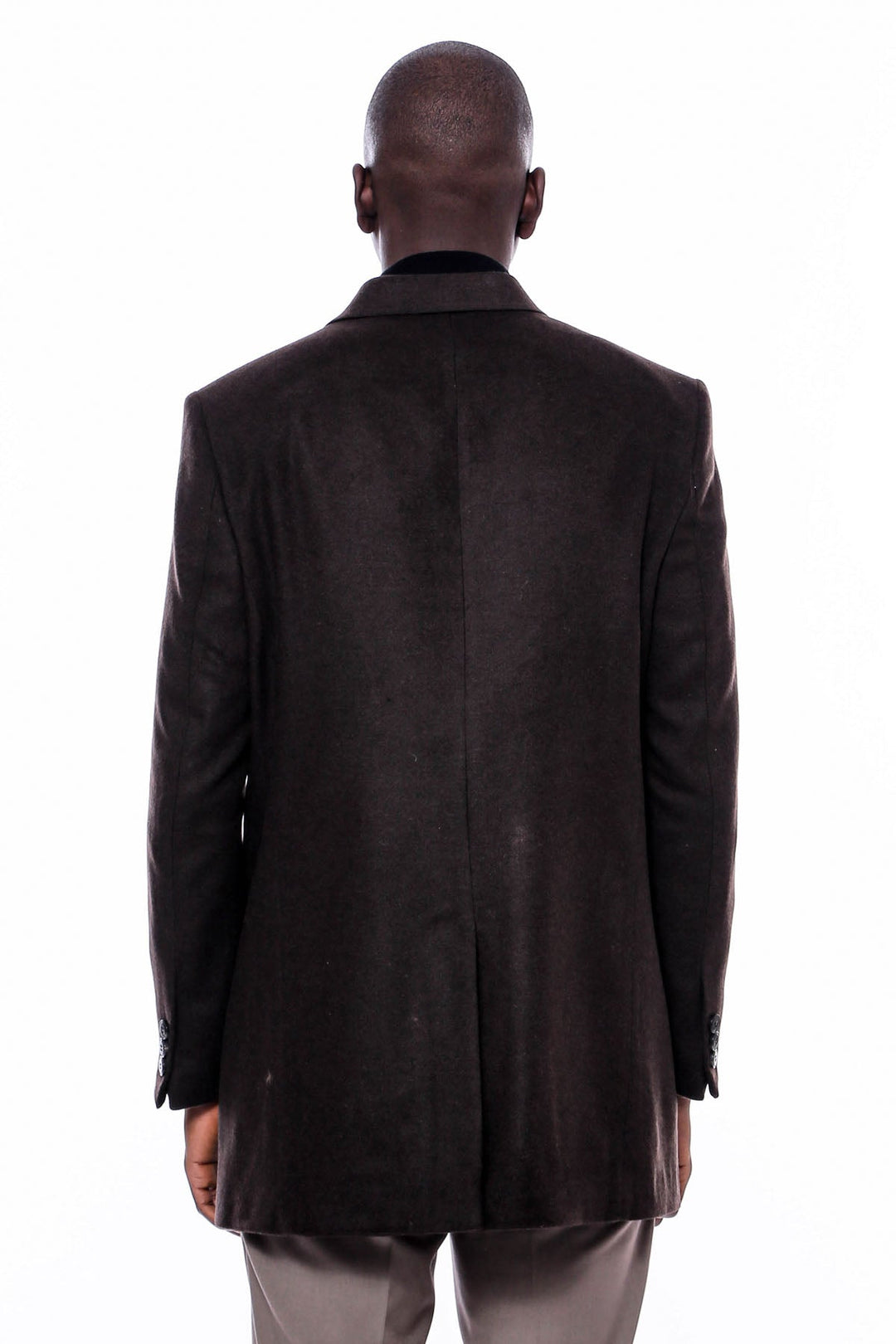 WSS Wide Pointed Collar Over Knee Brown Men Coat  - Rocky Mount