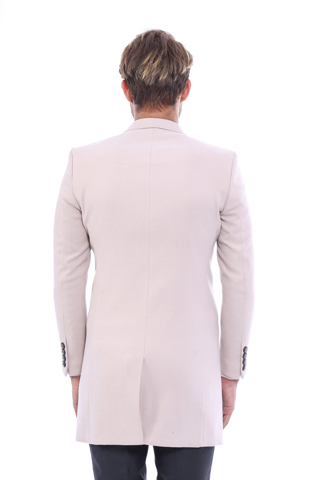 WSS Beige Men Long Coat  - Pola de Siero