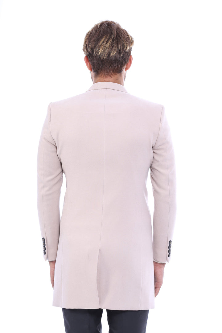 WSS Beige Men Long Coat  - Pola de Siero