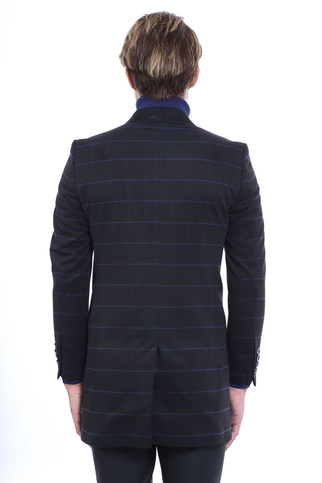 WSS Wide Pointed Collar Black Men Coat  - Vlaardingen