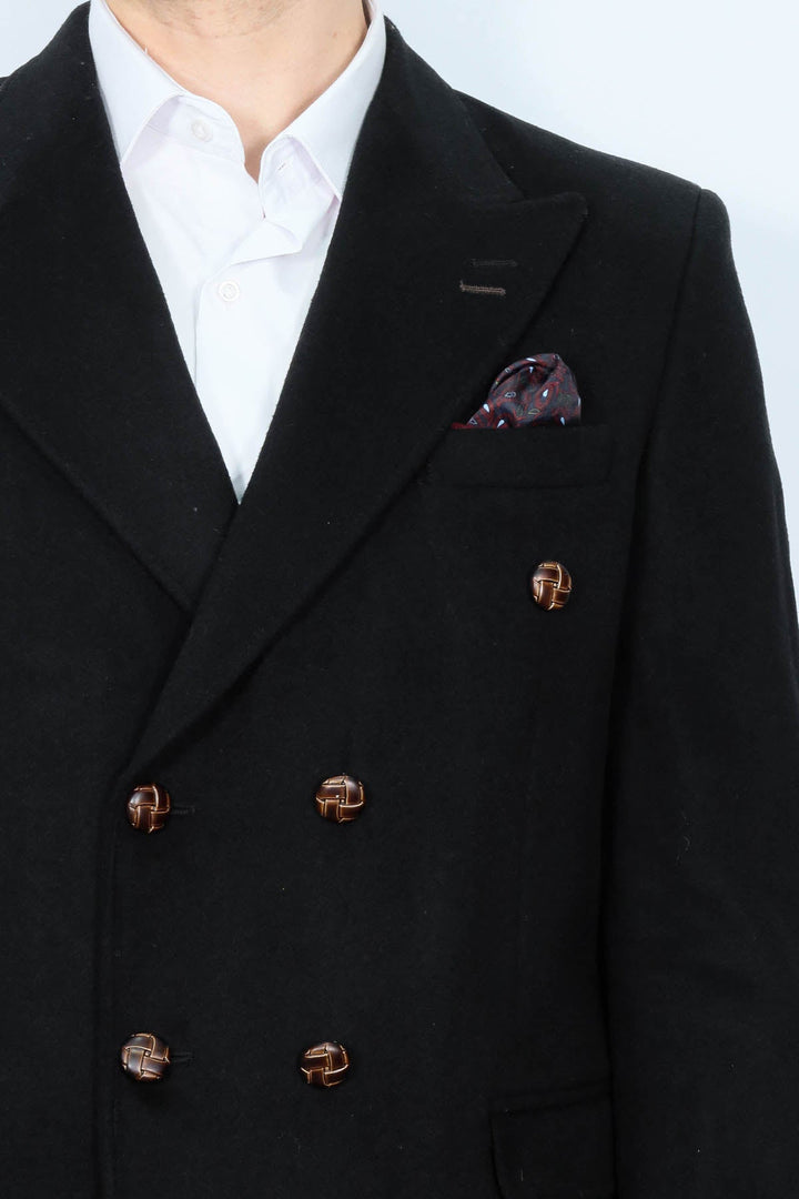 WSS Mens Double Breasted Slim Fit Black Blazer  - Prattville