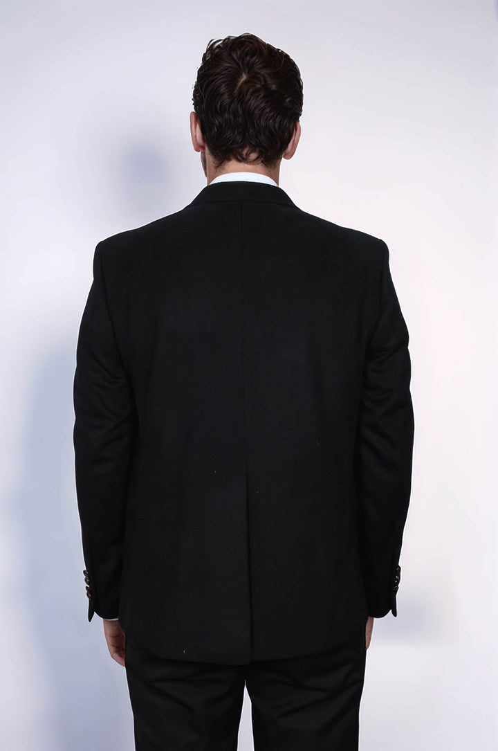 WSS Mens Double Breasted Slim Fit Black Blazer  - Prattville