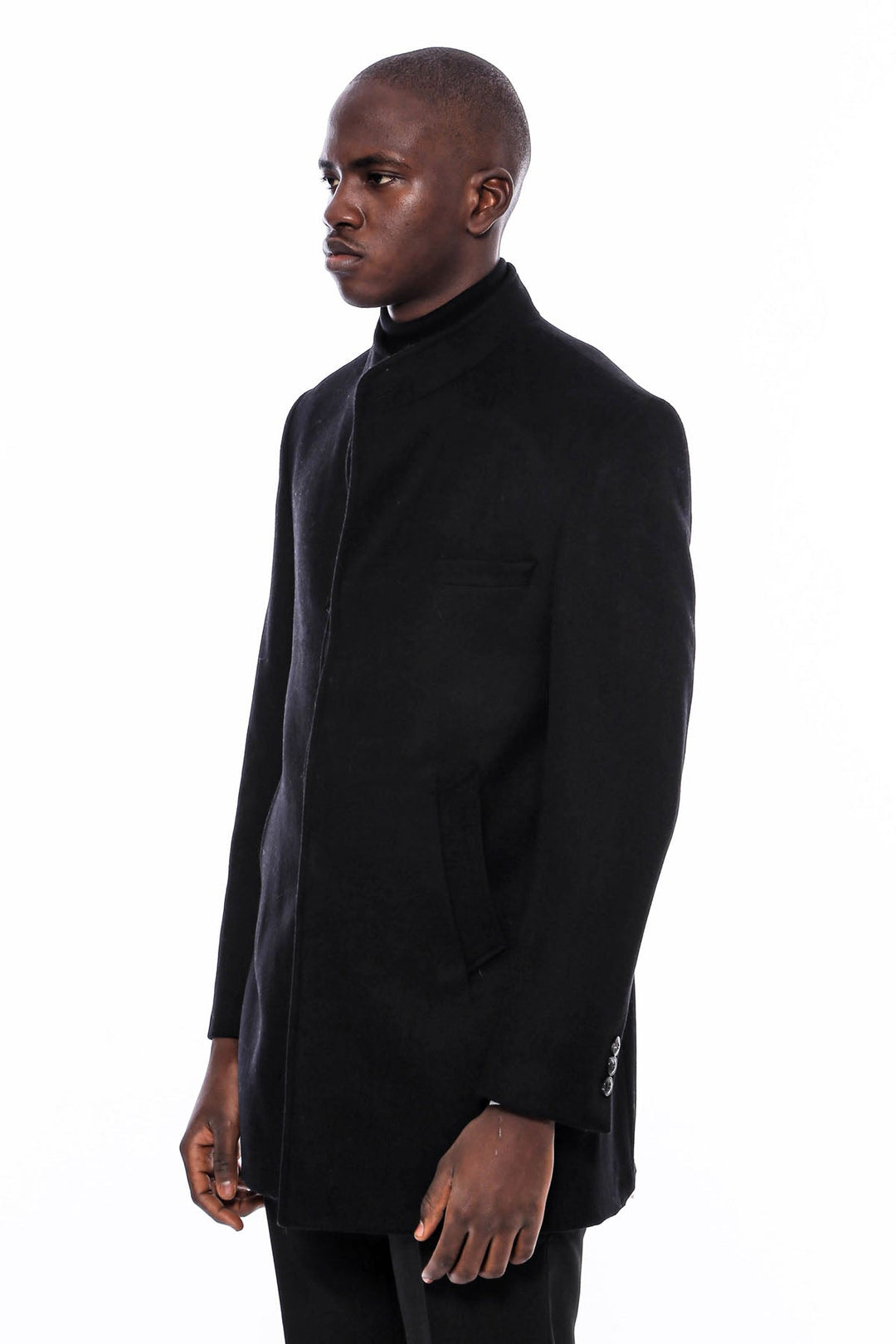 WSS Mandarin Collar Men's Long Coat  - Kallithéa