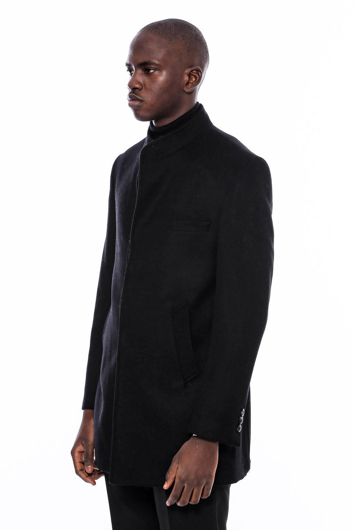 WSS Mandarin Collar Men's Long Coat  - Kallithéa