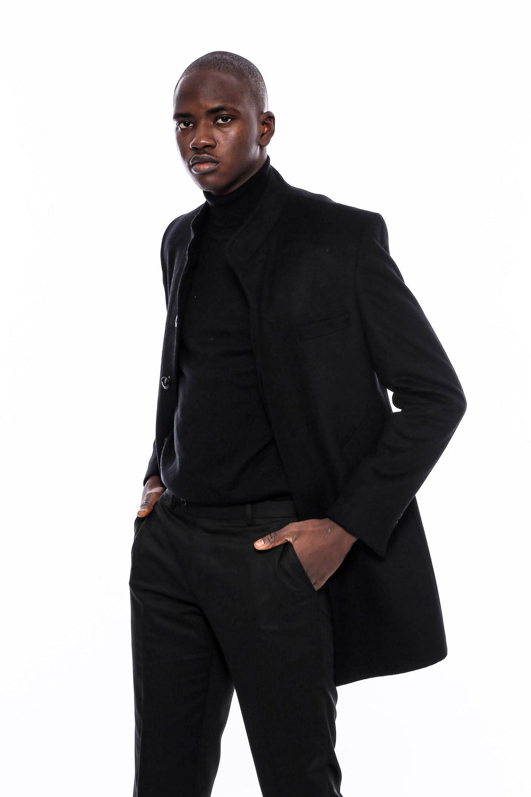 WSS Mandarin Collar Men's Long Coat  - Kallithéa