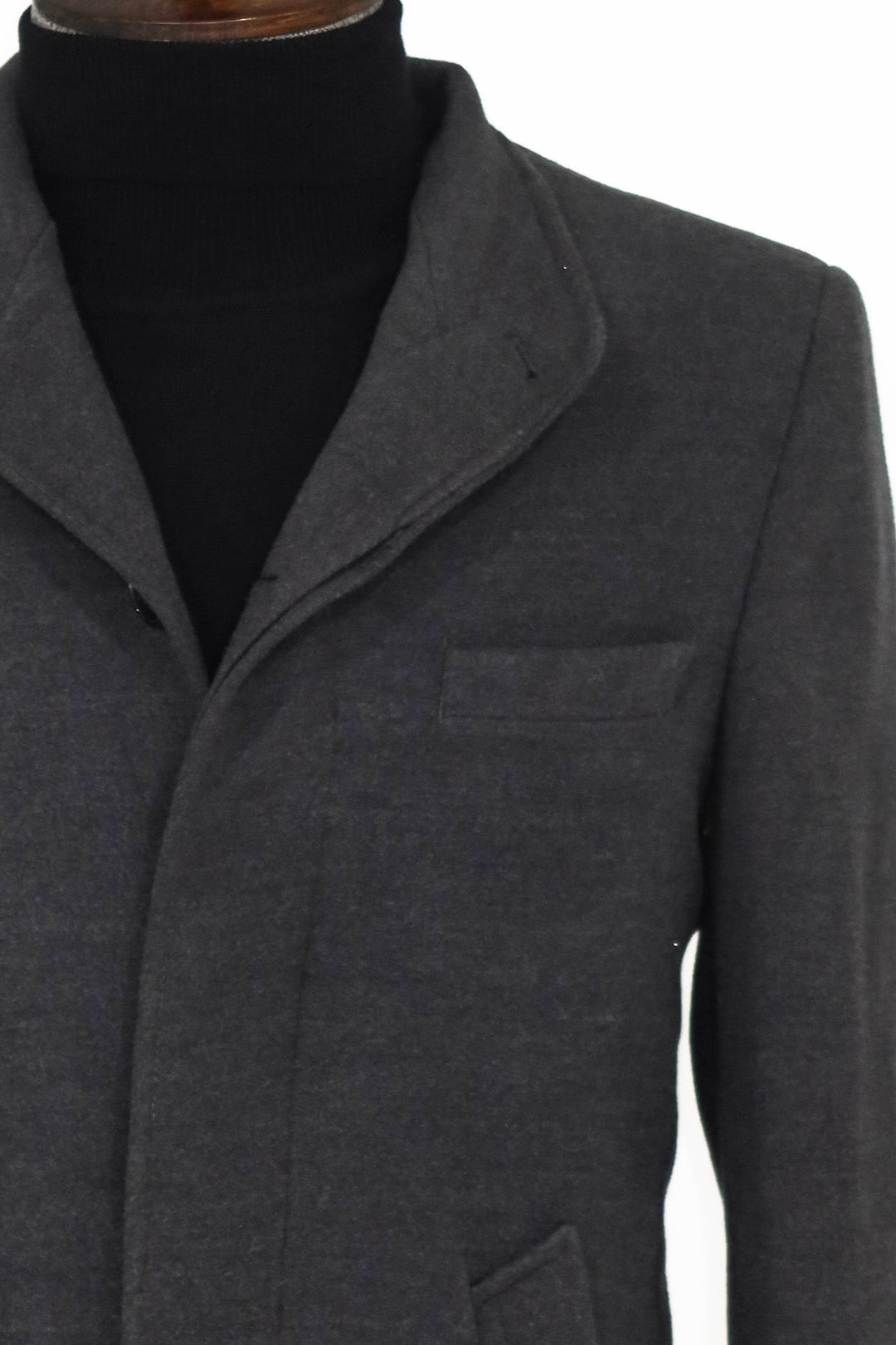 WSS Mandarin Collar Grey Men's Long Men's Coat  - Colmenar Viejo