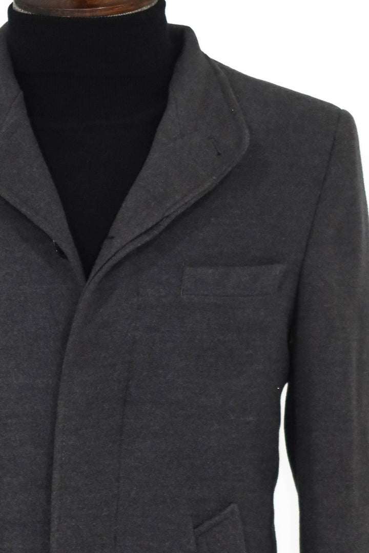 WSS Mandarin Collar Grey Men's Long Men's Coat  - Colmenar Viejo