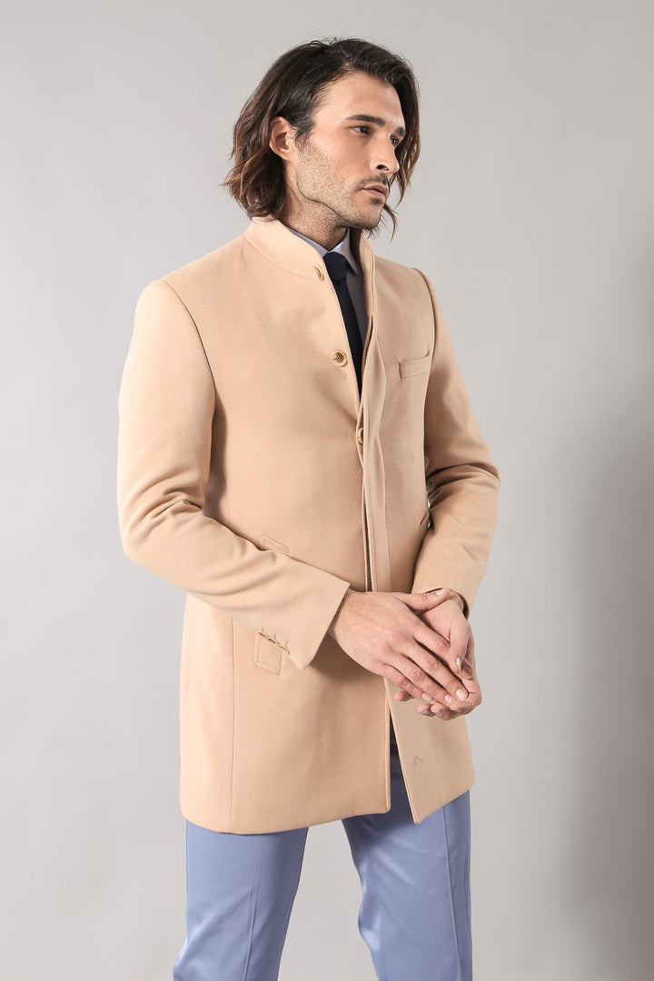 WSS Mandarin Collar Beige Men's Long Men's Coat  - San Sebastián de los Reyes