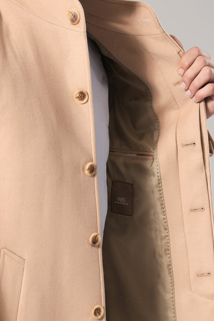 WSS Mandarin Collar Beige Men's Long Men's Coat  - San Sebastián de los Reyes