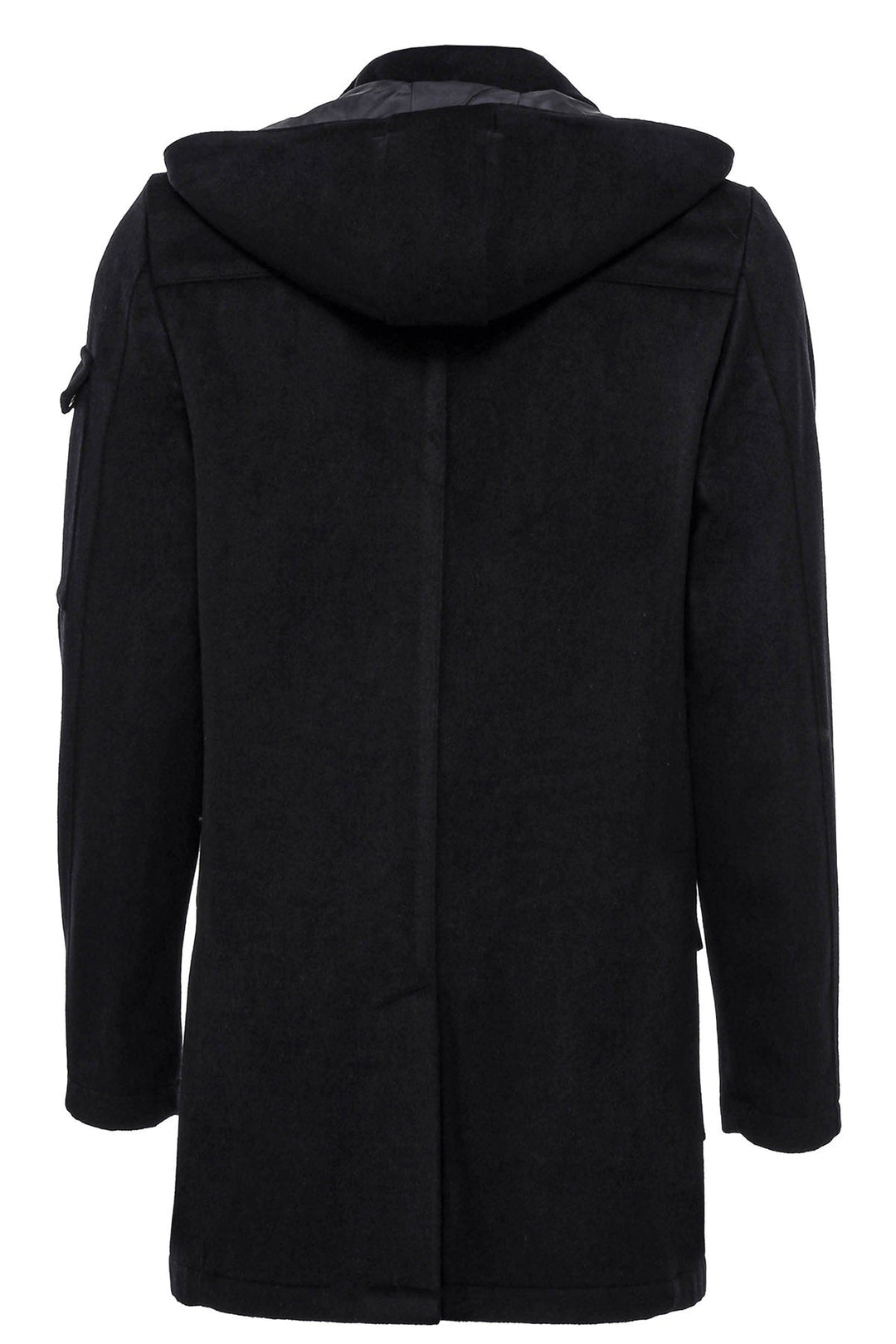 WSS Hooded Cachet Hidden Zippered Black Coat  - Singen