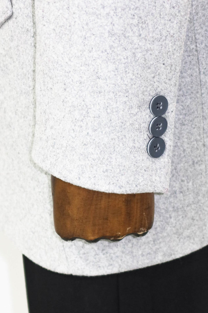 WSS Wide Lapel Wool Grey Men Coat  - Geelong