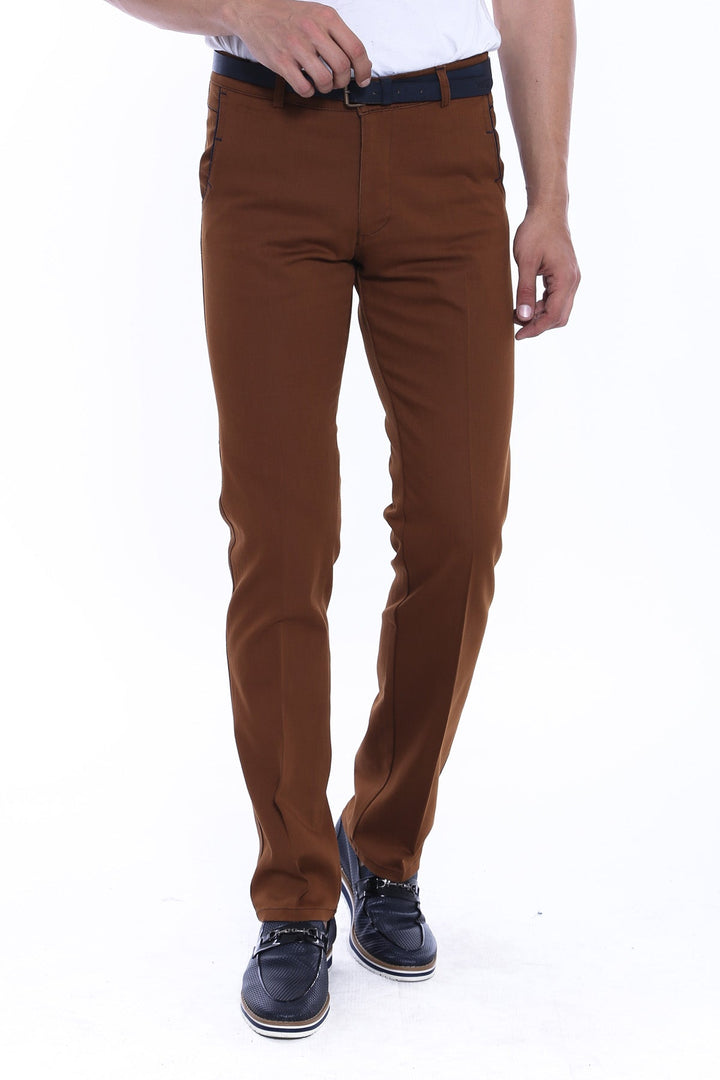 WSS Cotton Dark Tan Men Pants  - Mankato