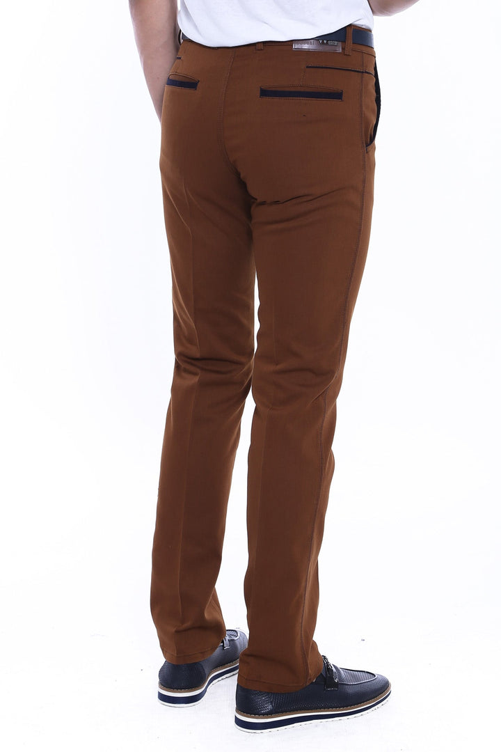WSS Cotton Dark Tan Men Pants  - Mankato