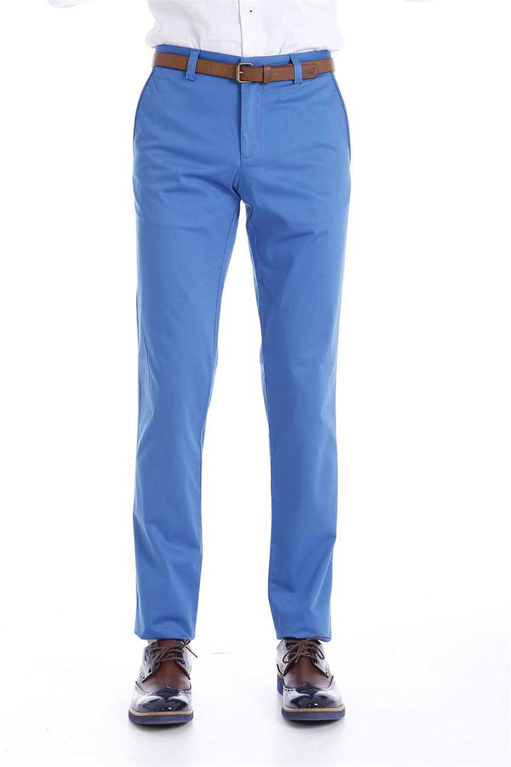 WSS Slim Fit Cotton Light Blue Men Pants  - Marina di Carrara