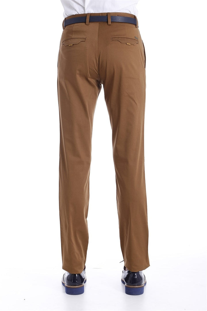 WSS Slim Fit Plain Tan Pants- - Tortosa