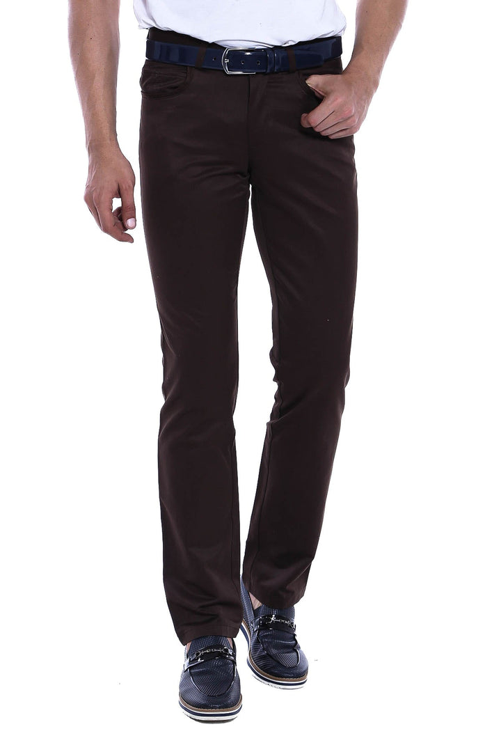 WSS Suede Dark Brown Men Jeans  - Singen