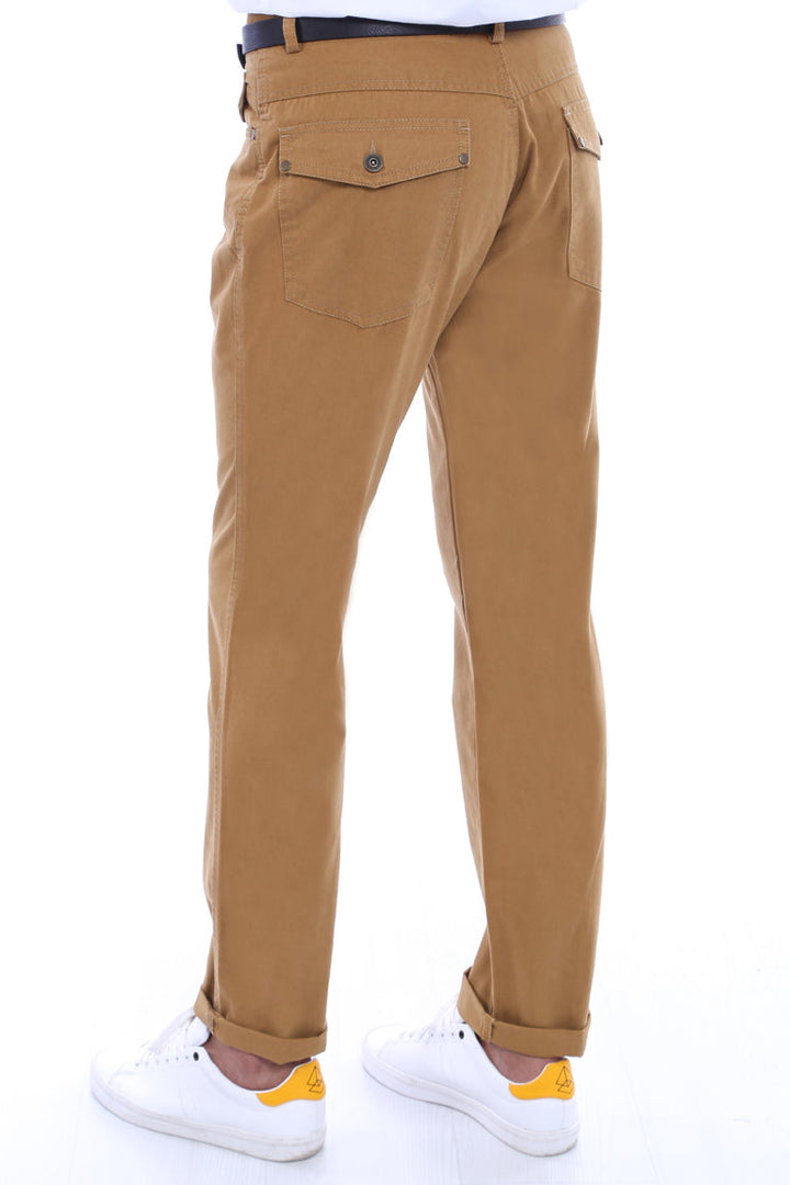WSS Pocket Flap Suede Tan Pants- - Memphis