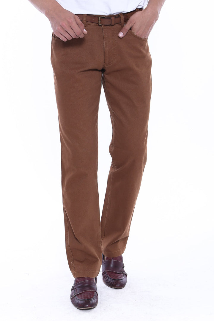 WSS Pocket Flap Suede Tan Pants- - Anniston