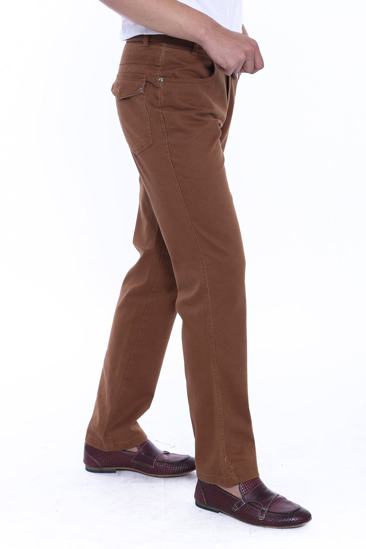 WSS Pocket Flap Suede Tan Pants- - Anniston