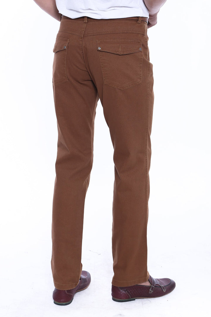 WSS Pocket Flap Suede Tan Pants- - Anniston