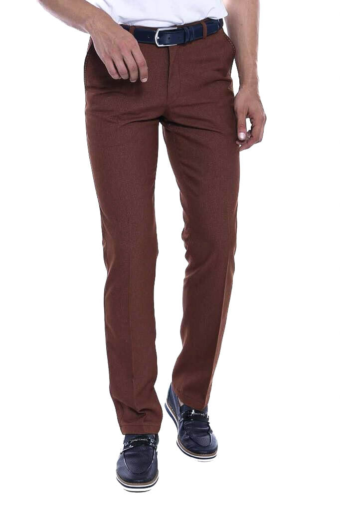 WSS Dot Pockets Slim Fit Cotton Tan Men Pants  - El Puerto de Santa María