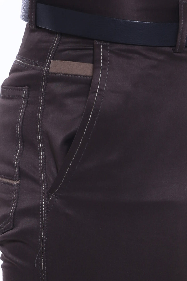 WSS Canvas Pockets Cotton Dark Brown Men Pants  - Flagstaff