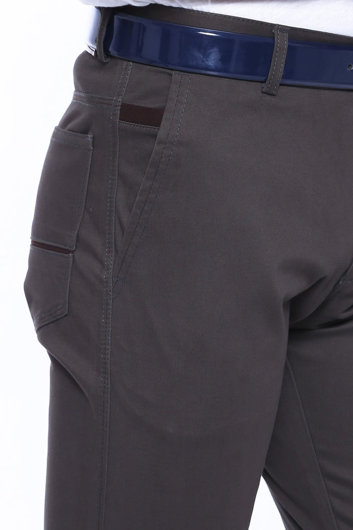 WSS Canvas Pockets Cotton Dark Brown Men Pants  - Apaseo el Grande
