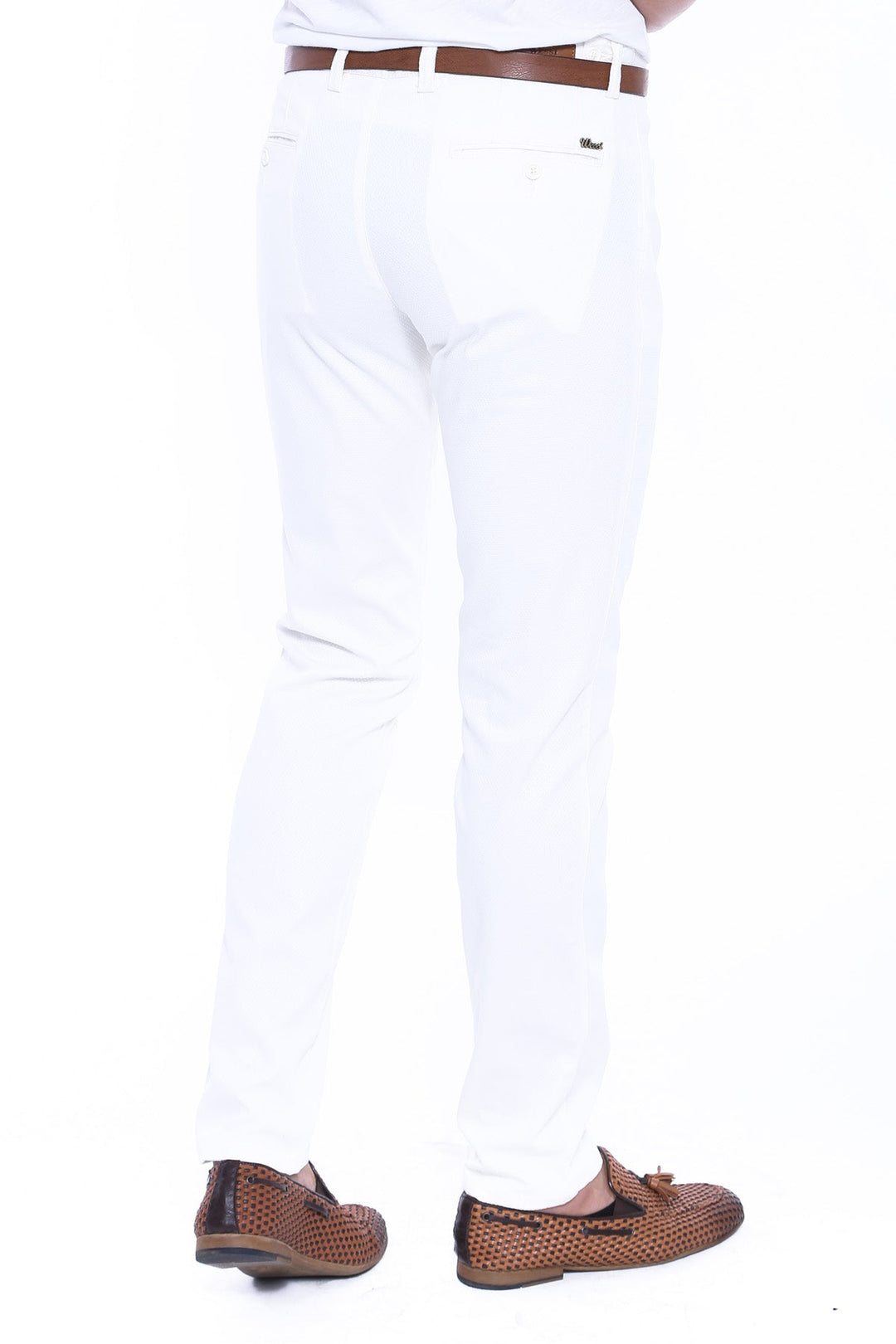 WSS Patterned Cotton White Pants- - Aulnay-sous-Bois
