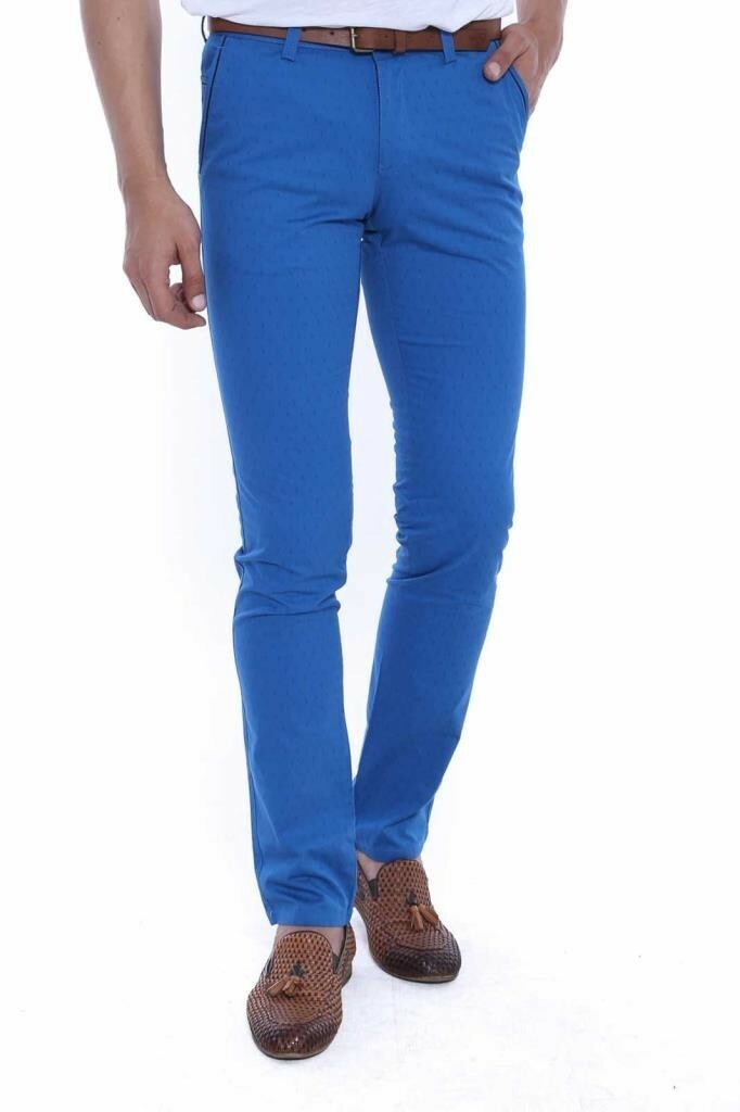 WSS 5 Pockets Sax Blue Men Pants  - Dornbirn