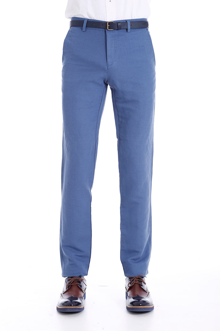 WSS Linen Sports Light Blue Pants- - Ankeny