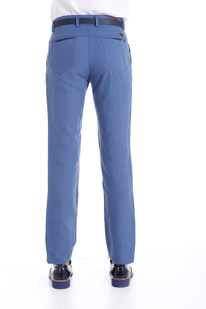 WSS Linen Sports Light Blue Pants- - Ankeny