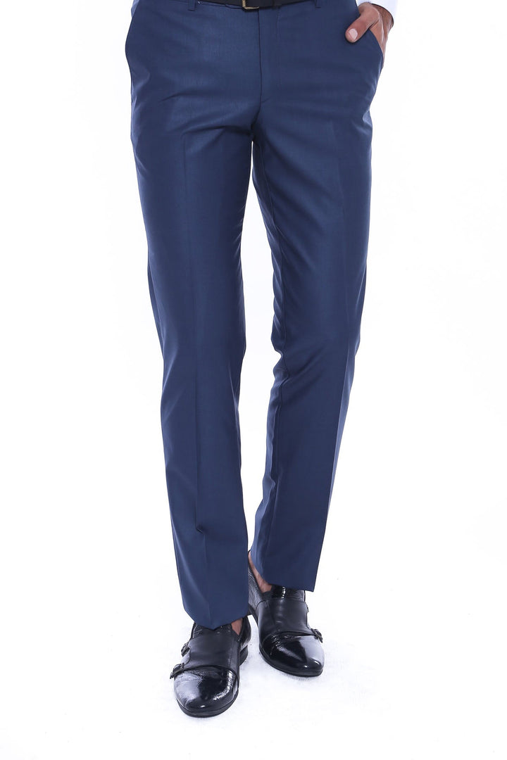 WSS Navy Blue Slim Fit Plain Men Pants  - Gainesville