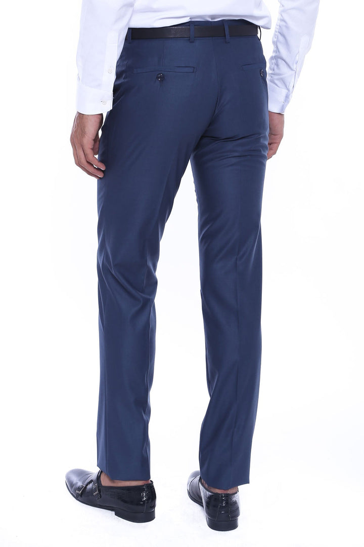 WSS Navy Blue Slim Fit Plain Men Pants  - Gainesville