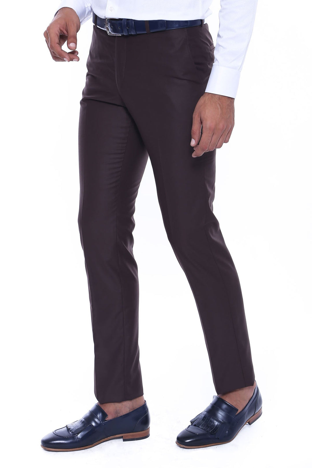 WSS Brown Slim Fit Plain Men Pants  - Bonn