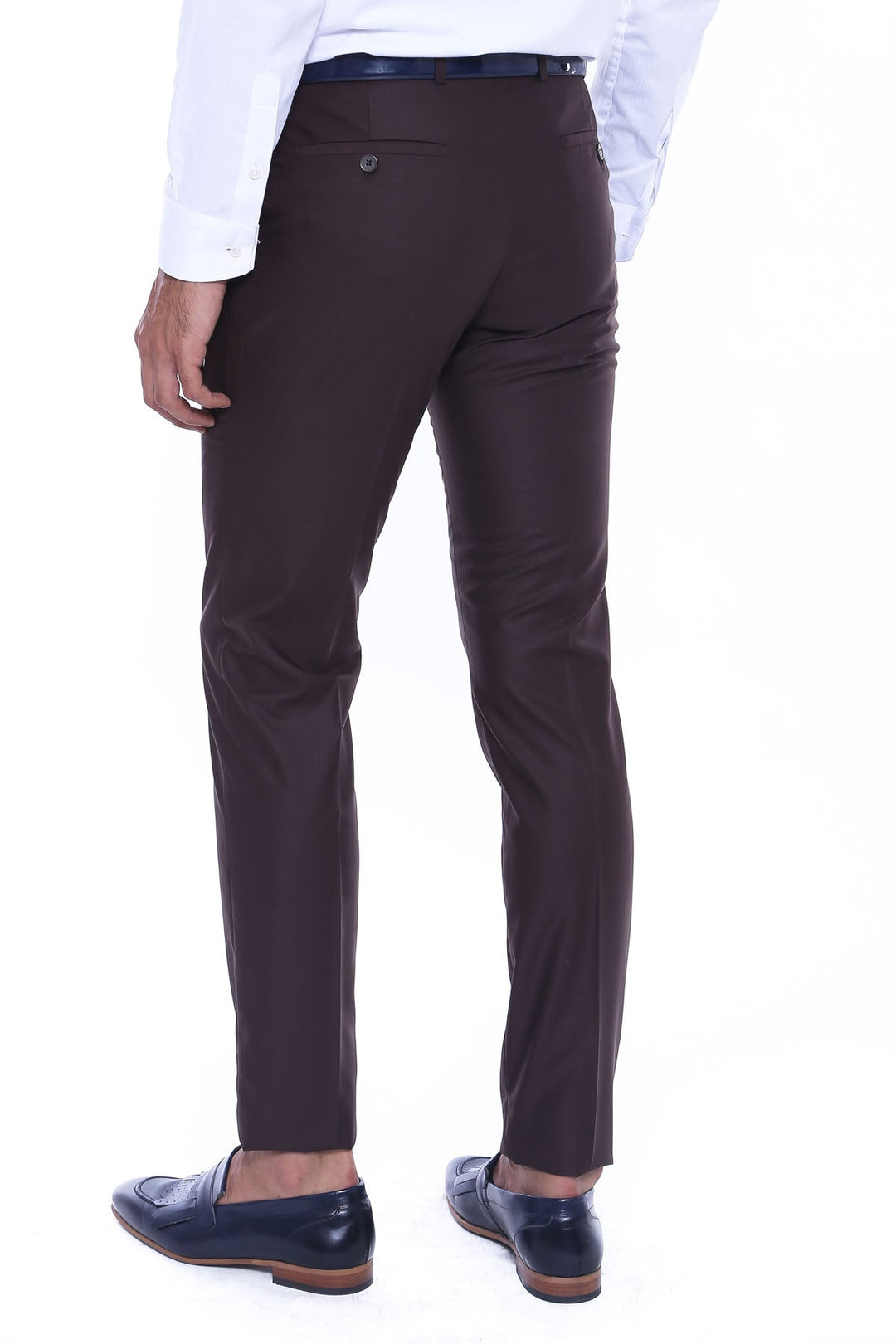 WSS Brown Slim Fit Plain Men Pants  - Bonn