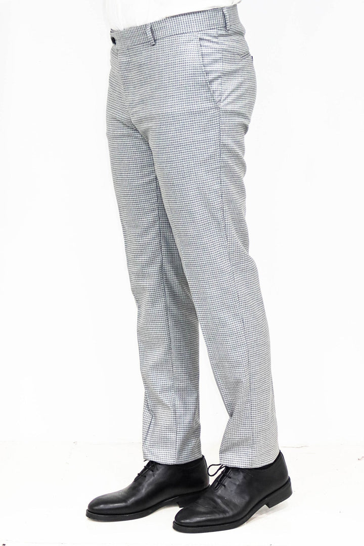 WSS بنطال رجالي رمادي منقوش بنقشة Houndstooth - سينجين