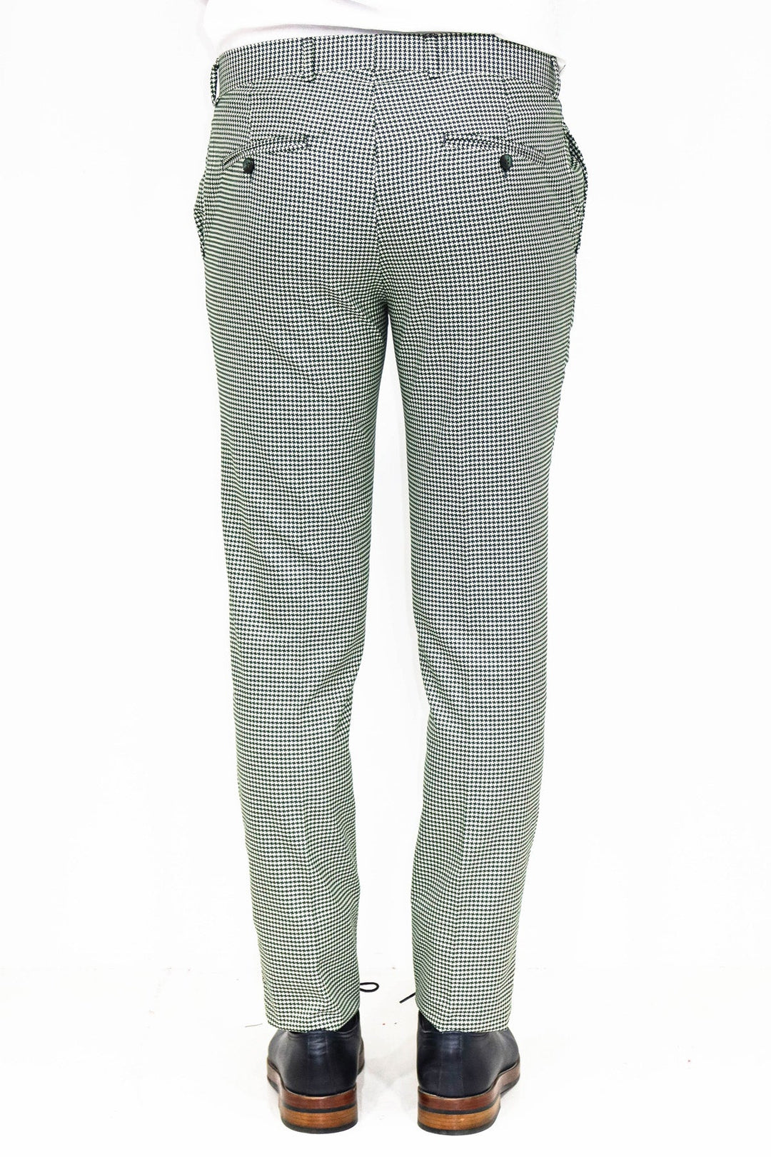 WSS سروال Houndstooth منقوش باللون الأخضر الفاتح للرجال - Singen