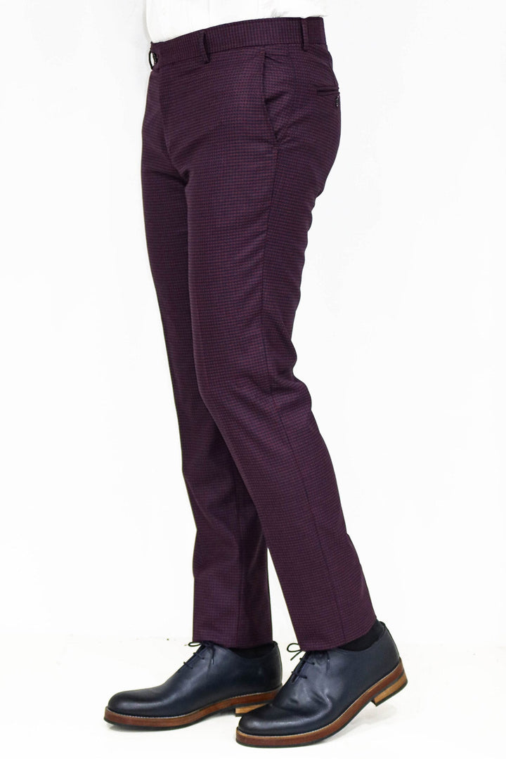 WSS Plain Burgundy Men Trousers  - Salinas