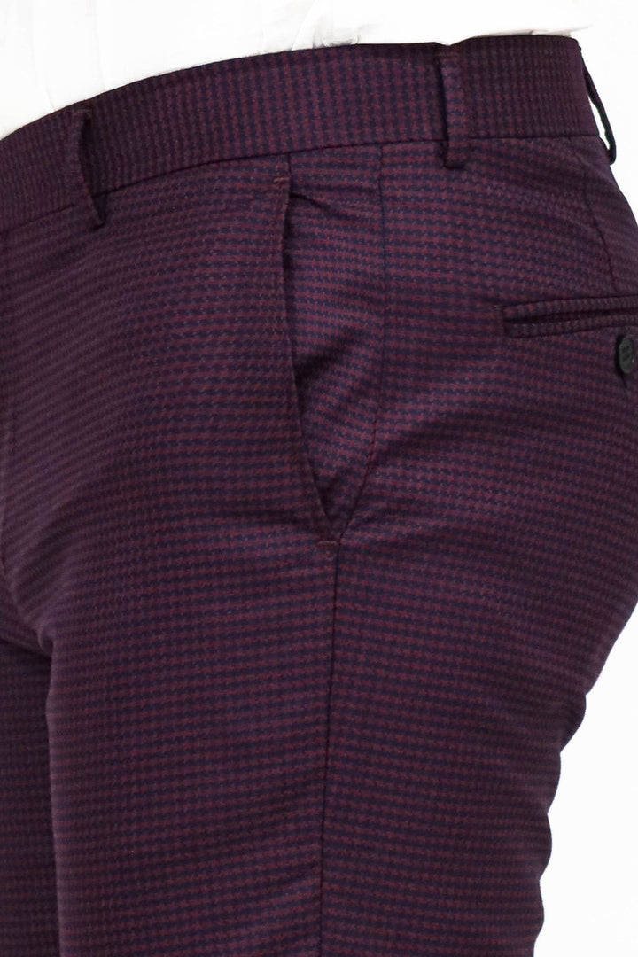 WSS Plain Burgundy Men Trousers  - Salinas