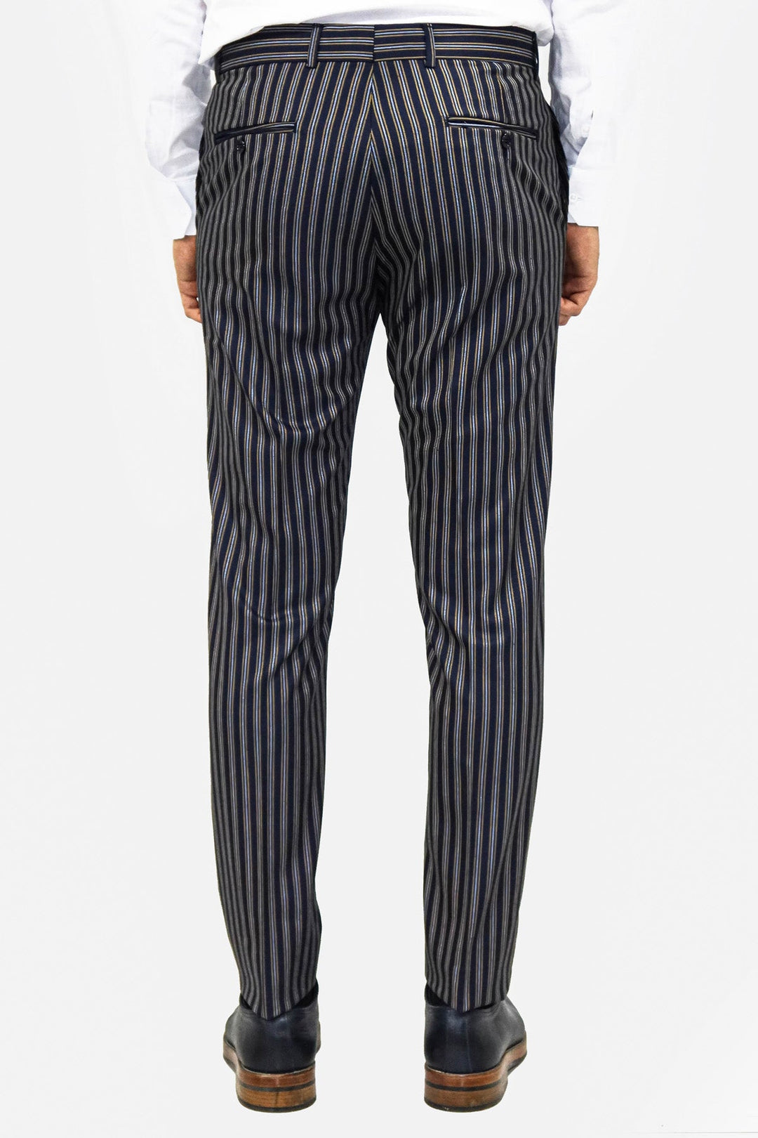 WSS Striped Navy Blue Men Trousers  - Smyrna