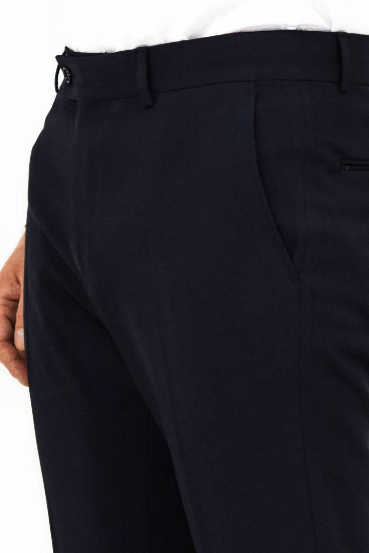 WSS Plain Navy Blue Men Dress Pants  - Singen