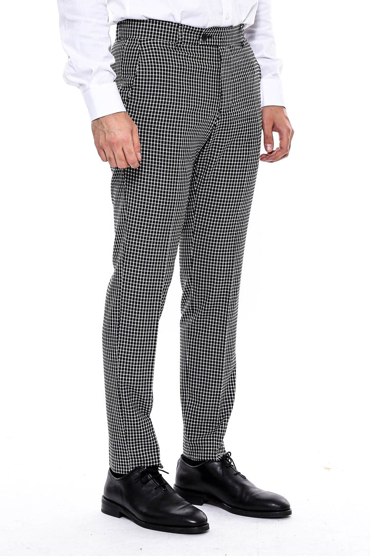 WSS Plaid Small Checkered Black Pants- - St. Joseph